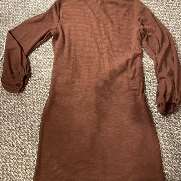 Chic Long Sleeve Brown Dress - Picture 4 of 4